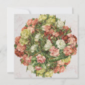 ガールファースト聖餐式カーネーション金ゴールドクロスフローラ 招待状 (裏面)