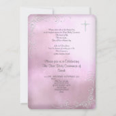 ガールファースト聖餐式シルバーピンク天国 招待状 (裏面)
