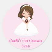 ガールファースト聖餐式シール封筒用シール ラウンドシール (正面)