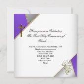 ガールファースト聖餐式パープルホワイトフローラ 招待状 (裏面)