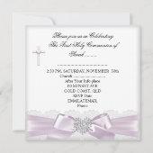 ガールファースト聖餐式ピンクホワイトハート2 招待状 (裏面)