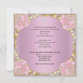 ガールファースト聖餐式ピンク金ゴールドシルバークロス2 招待状 (裏面)