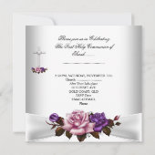 ガールファースト聖餐式ホワイトシルバーピンクパープル 招待状 (裏面)