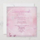 ガールファースト聖餐式ホワイトピンクバタフライ 招待状 (裏面)