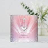 ガールファースト聖餐式ホワイトピンク天国 招待状 (スタンド正面)