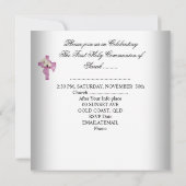 ガールファースト聖餐式ホワイトピンク 招待状 (裏面)