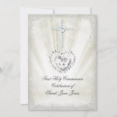 ガールファースト聖餐式ホワイトベージュヘブンリー2 招待状 (正面)