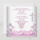 ガールファースト聖餐式レースピンク 招待状 (裏面)