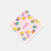 ガールファースト誕生日カラフル紙吹雪 スタンダードカクテルナプキン (角)