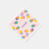 ガールファースト誕生日カラフル紙吹雪 スタンダードカクテルナプキン (角)