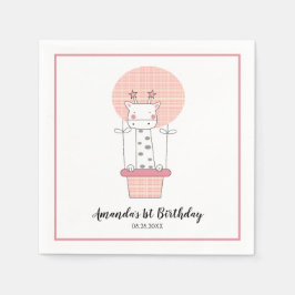 ガールファースト誕生日キリンパーティーナプキンス スタンダードカクテルナプキン