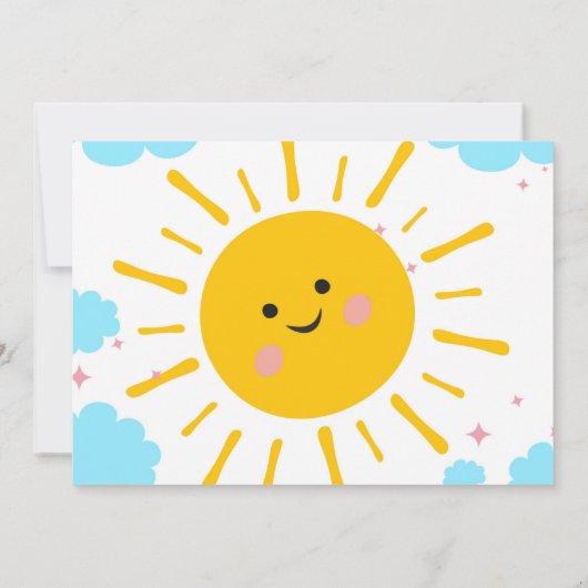 ガールファースト誕生日フォトリトルサンシャイン写真 招待状 (裏面)