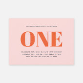 ガールファースト誕生日モダンパステルピンク 招待状