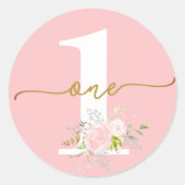 ガールファースト誕生日リトル恋しく思オダーフルピンク ラウンドシール (正面)