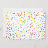 ガールファースト誕生日紙吹雪ハート気球写真 招待状 (裏面)