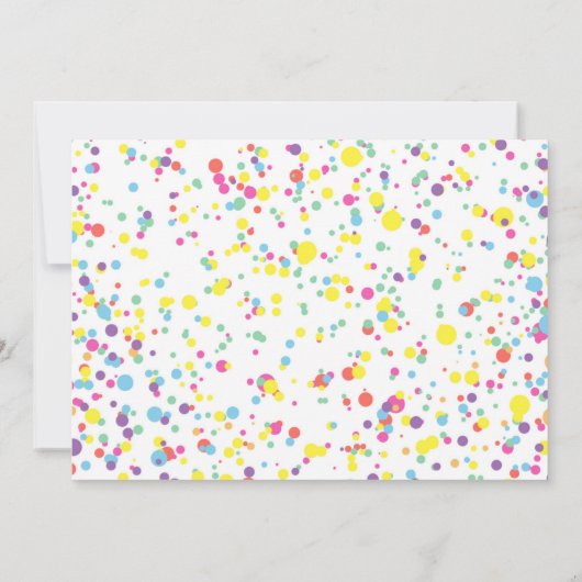 ガールファースト誕生日紙吹雪ハート気球写真 招待状 (裏面)