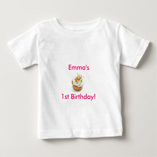 ガールファースト誕生日 ベビーTシャツ (正面)