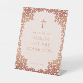 ガールファースト金ゴールドピンク離れローズエレガント 台座サイン (正面)