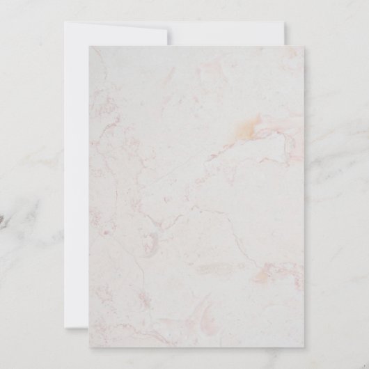 ガールファースト金ゴールド大理石スイートピースフローラ 招待状 (裏面)