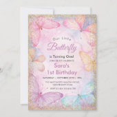 ガールファースト1th誕生日リトルバタフライパーティー 招待状 (正面)