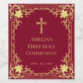 ガールファースト・コミュニオンブルゴーニュフェイク金ゴールドヴィンテージ ワインラベル (シングルラベル)