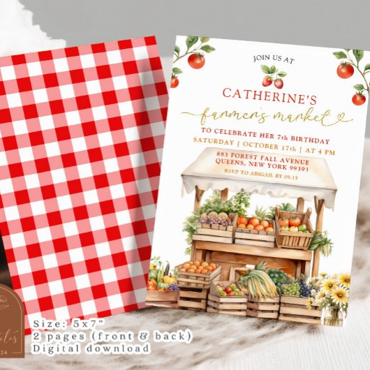 ガールファーマーズマーケット秋ニーエイジ誕生日 招待状