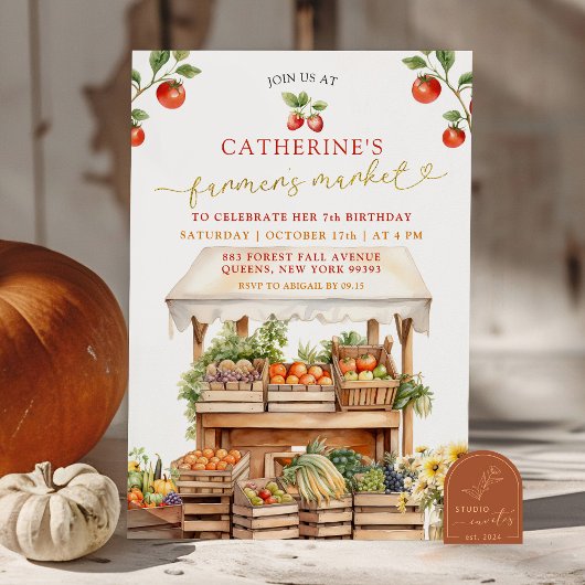 ガールファーマーズマーケット秋ニーエイジ誕生日 招待状