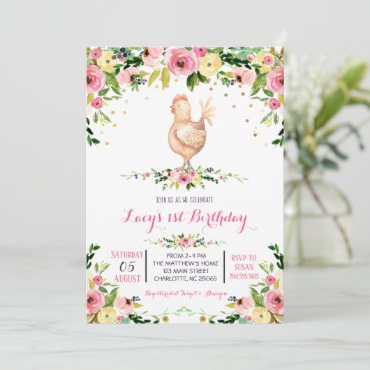 ガールファームの牛の誕生日の招待状 招待状 (スタンド正面)