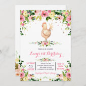 ガールファームの牛の誕生日の招待状 招待状 (正面/裏面)