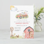 ガールファームアニマルズベビーシャワー招待状 招待状 (スタンド正面)