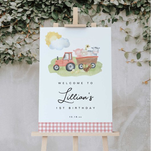 ガールファーム動物ウェルカムサイン ポスター