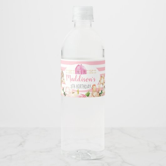 ガールファーム誕生日ウォーターボトルラベル ペットボトルラベル (正面)