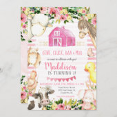 ガールファーム誕生日招待状 招待状 (正面/裏面)