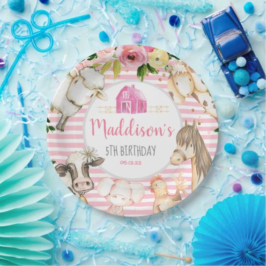 ガールファーム誕生日紙プレート ペーパープレート (パーティー)