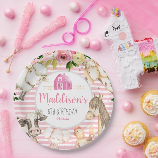 ガールファーム誕生日紙プレート ペーパープレート (パーティー)