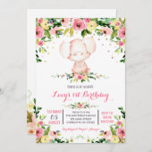 ガールファーム豚の誕生日の招待 招待状 (正面/裏面)