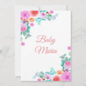 ガールフィエスタベビーシャワー招待フローラパーティー 招待状 (裏面)