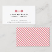 ガールフィットネスパーソナルトレーナーシンプルプレインピンク 名刺 (正面/裏面)