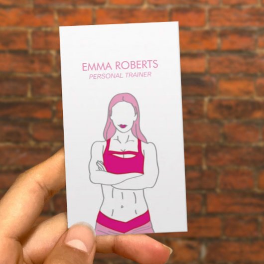ガールフィットネスピンクパーソナルトレーナー 名刺