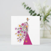 ガールフェアリーインフローラドレスファッションイラストレーション 招待状 (スタンド正面)