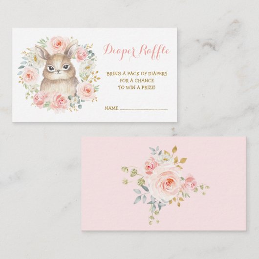 ガールフェミニンバニー赤面フローラおむつラッフル エンクロージャーカード (正面/裏面)