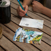 ガールフォスアイスランド水彩絵葉書 招待状