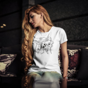 ガールフォトグラファーヴィンテージカメラ Tシャツ