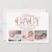 ガールフォトバラ金ゴールド |フローラ誕生 案内状 (正面)