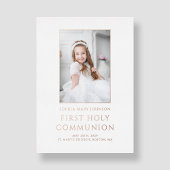 ガールフォトファースト聖餐式バラ金ゴールド 箔招待状