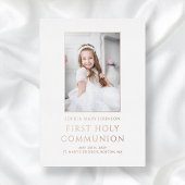 ガールフォトファースト聖餐式バラ金ゴールド 箔招待状