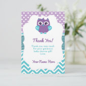 ガールフクロウサンキューカードパープルティール(緑がかった色) サンキューカード (スタンド正面)