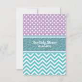 ガールフクロウサンキューカードパープルティール(緑がかった色) サンキューカード (裏面)