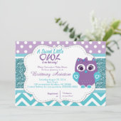 ガールフクロルパープルティール（緑がかった色）招待状カード 招待状 (スタンド正面)