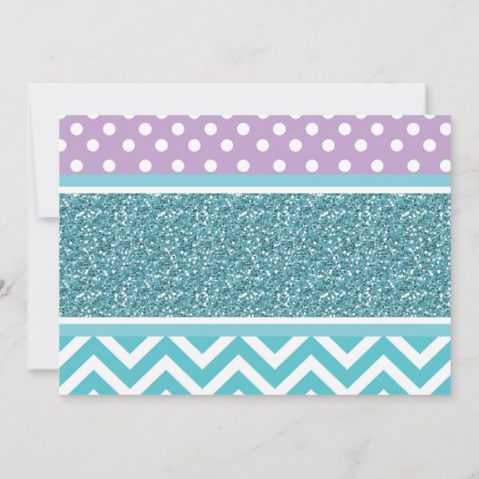 ガールフクロルパープルティール(緑がかった色)招待状カード 招待状 (裏面)
